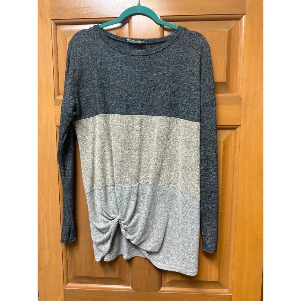 Large long sleeve shirt with twisted front